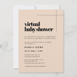 シンプルシックな仮想ベビーシャワー 招待状