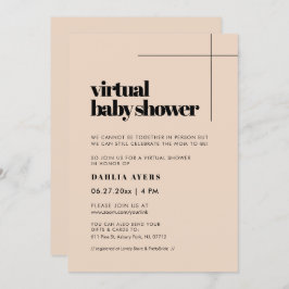 シンプルシックな仮想ベビーシャワー 招待状