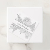 シンプルシックな白黒の花フローラ フェイバータグ (インサイチュ)