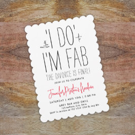 シンプルシックな白黒の離婚パーティー型 招待状