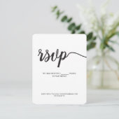 シンプルシックな白黒スクリプトデジタル応答 出欠カード (スタンド正面)