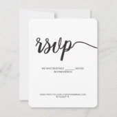 シンプルシックな白黒スクリプトデジタル応答 出欠カード (正面)