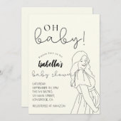 シンプルシックな赤ちゃんシャワー 招待状 (正面/裏面)