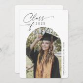 シンプルシックアーチ写真卒業 案内状 (正面/裏面)