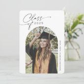 シンプルシックアーチ写真卒業 案内状 (スタンド正面)