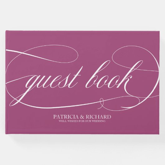 シンプルシックカシス結婚ズゲストブック ゲストブック (正面)