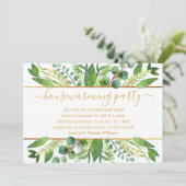 シンプルシックグリーナリー&金ゴールド引っ越し祝いパーティーパーティー 招待状 (スタンド正面)