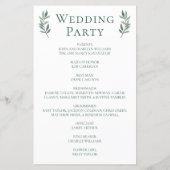 シンプルシックグリーンボタニカル結婚式 プログラム (裏面)