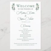 シンプルシックグリーンボタニカル結婚式 プログラム (正面)