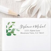 シンプルシックグリーン離れカスタム差出人住所 ラベル (インサイチュ)