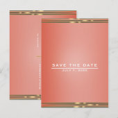 シンプルシックストライプエレガントなウェディングザデイト 案内ポストカード (正面/裏面)