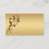 シンプルシックバラ金ゴールドメタリック離れフローラ 名刺 (裏面)