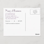 シンプルシックパープル抽象芸術アポイントメント ポストカード (裏面)