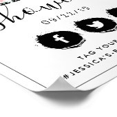 シンプルシックフローラガーデンブライダルシャワーウェルカム ポスター (角)