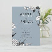 シンプルシックフローラスケッチ結婚ミニマリスト 招待状 (スタンド正面)