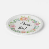 シンプルシックフローラリースサンキュービッグ ペーパープレート (アングル)