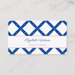 シンプルシックブルーとホワイト竹トレリス 名刺