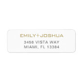 シンプルシックモダンエレガント金ゴールド差出人住所 ラベル (正面)