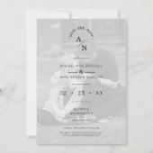 シンプルシックモダン書道2枚フォトカップル セーブザデート (正面)