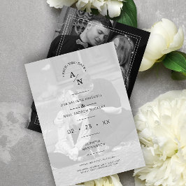 シンプルシックモダン書道2枚フォトカップル セーブザデート