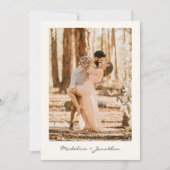 シンプルシックワイルドフラワーベージュ結婚ズ サンキューカード (正面)