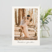 シンプルシックワイルドフラワーベージュ結婚ズ サンキューカード (スタンド正面)