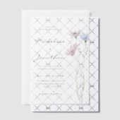 シンプルシックワイルドフラワーベージュ結婚ズ ベラム紙招待状 (オフセット (招待状))