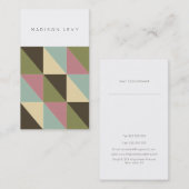 シンプルシック三角形パターン名刺 予約カード (正面/裏面)