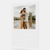 シンプルシック写真の結婚歓迎 アクリルサイン (傾斜)