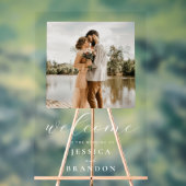 シンプルシック写真の結婚歓迎 アクリルサイン (ニュートラル)