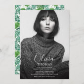 シンプルシック写真卒業パーティー招待状カード 招待状 (正面/裏面)