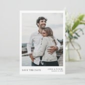 シンプルシック写真日付の結婚式の招待を保存 招待状 (スタンド正面)