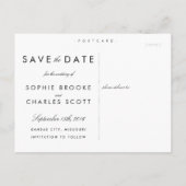 シンプルシック写真日付はがきテンプレートの保存 案内ポストカード (裏面)