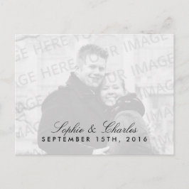 シンプルシック写真日付はがきテンプレートの保存 案内ポストカード