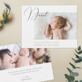 シンプルシック写真誕生の告知カードテンプレート 案内状