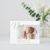 シンプルシック写真誕生の告知カードテンプレート 案内状 (スタンド正面)