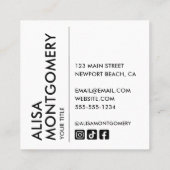 シンプルシック写真 スクエア名刺 (裏面)