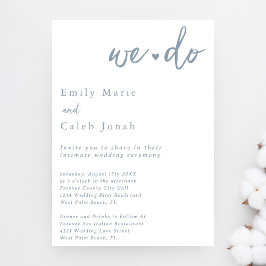 シンプルシック埃っぽいブルー親密な裁判所結婚の 招待状