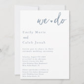 シンプルシック埃っぽいブルー親密な裁判所結婚の 招待状 (正面)