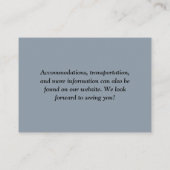 シンプルシック埃っぽいブルーQRコード結婚ズ エンクロージャーカード (裏面)