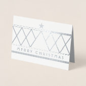 シンプルシック幾何学的メリークリスマスツリー実在 箔カード (正面)