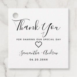 シンプルシック感謝してい白黒モダンユー結婚ズ フェイバータグ