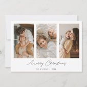 シンプルシック数々のフォトコラージュメリークリスマス シーズンカード (正面)