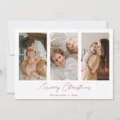 シンプルシック数々のフォトコラージュメリークリスマス シーズンカード (正面)