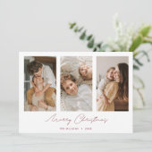 シンプルシック数々のフォトコラージュメリークリスマス シーズンカード (スタンド正面)