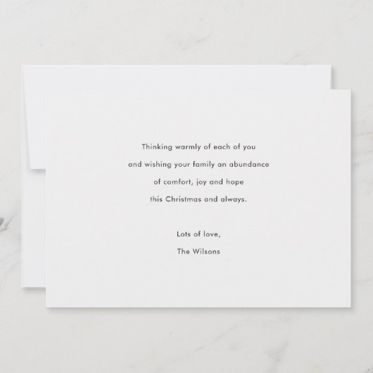 シンプルシック数々のフォトコラージュメリークリスマス シーズンカード (裏面)