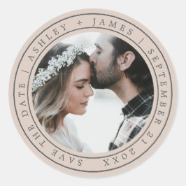 シンプルシック日結婚付の写真紫 ラウンドシール