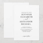 シンプルシック書結婚式招待状 招待状 (正面/裏面)