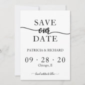 シンプルシック書道結婚式の日付を保存 招待状 (正面)