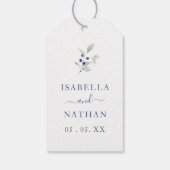 シンプルシック水彩植物海軍セージ結婚ズ ギフトタグ (裏面)